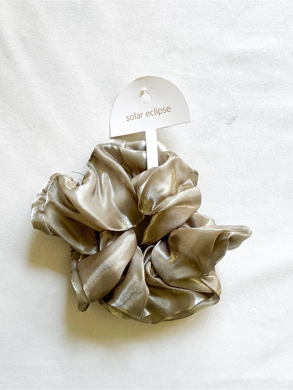 Solar Eclipse Satin Scrunchie - Taupe Shimmer